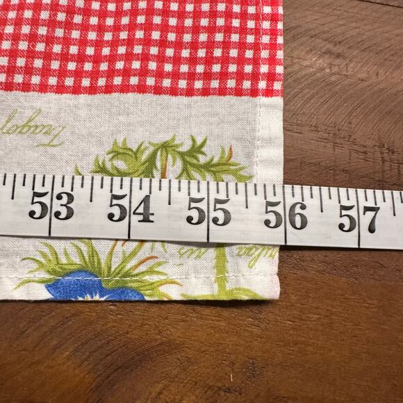 Le Cluny France Square Tablecloth Botanical Wild Flowers Red Gingham Cottage - Picture 5 of 8